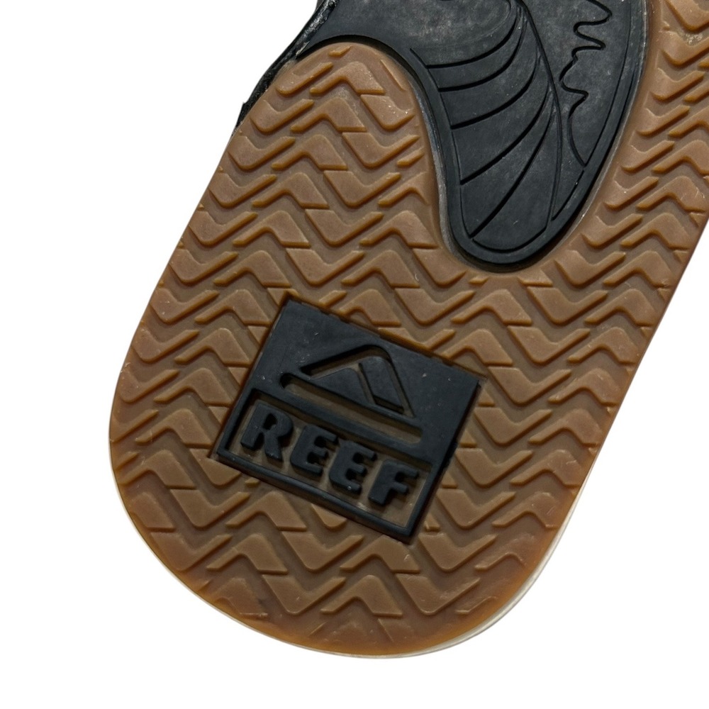 Reef Ahi Black Gum Kids Sandals Flip Flops with Backstrap - Picture 8 of 9